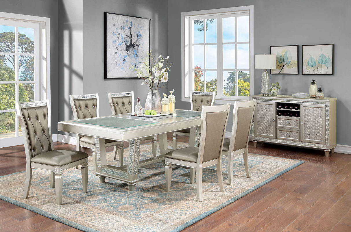 Adelina Champagne Dining Table from Furniture of America - Luna Furniture