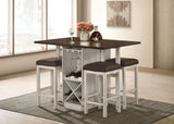 Bingham Dark Walnut/Antique White Counter Ht. Table from Furniture of America - Luna Furniture