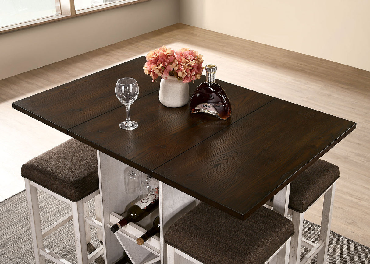 Bingham Dark Walnut/Antique White Counter Ht. Table from Furniture of America - Luna Furniture