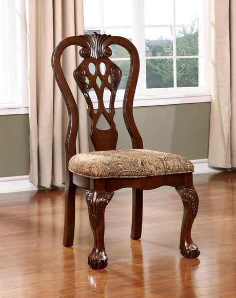 Elana Brown Cherry/Brown Side Chair from Furniture of America - Luna Furniture