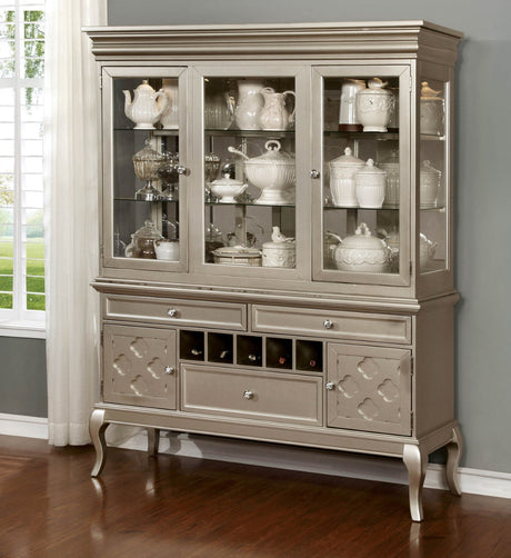 Amina Champagne Hutch from Furniture of America - Luna Furniture