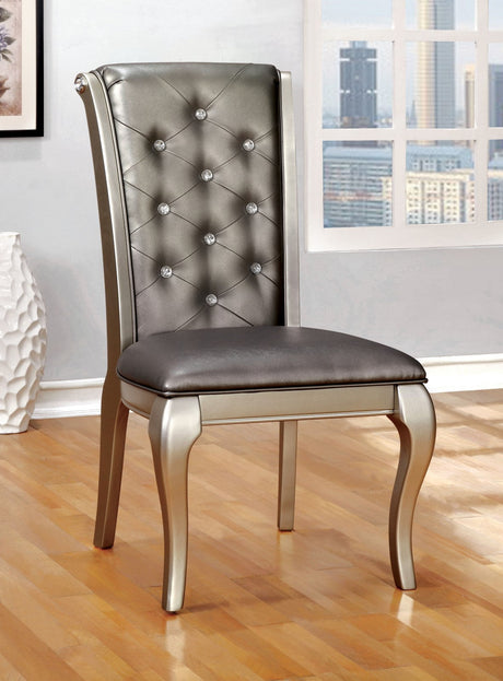 Amina Champagne Side Chair from Furniture of America - Luna Furniture