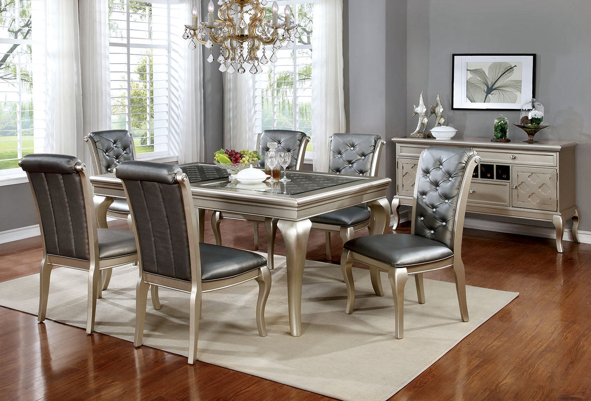 Amina Champagne 66" Dining Table from Furniture of America - Luna Furniture