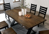 Barbary Black/Dark Oak Dining Table from Furniture of America - Luna Furniture