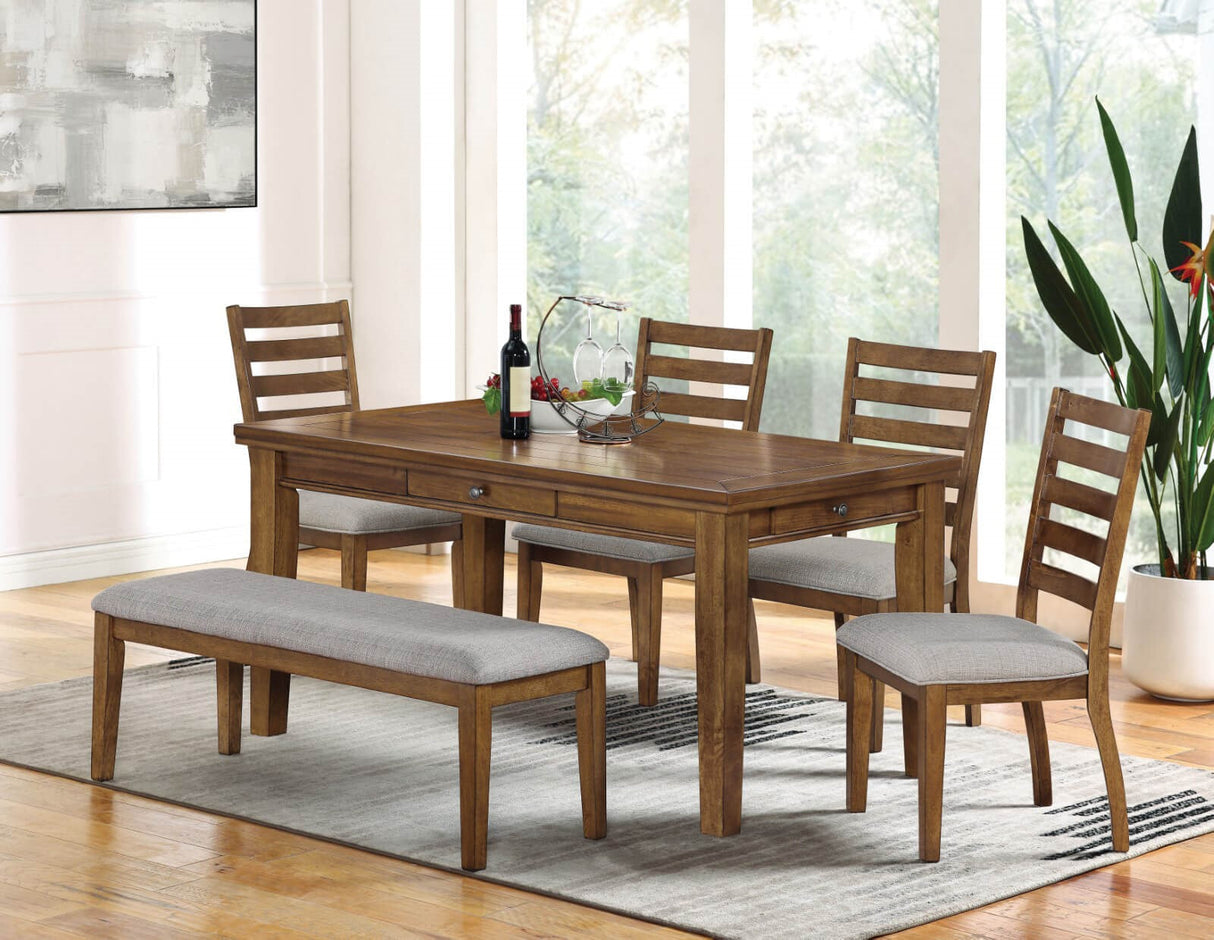 Rapidview Walnut/Light Gray Dining Table from Furniture of America - Luna Furniture