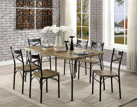 Banbury Dark Bronze/Natural 7 Pc. Dining Table Set from Furniture of America - Luna Furniture