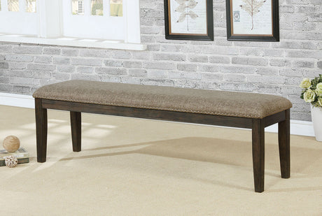 Faulk Espresso/Warm Gray Bench from Furniture of America - Luna Furniture