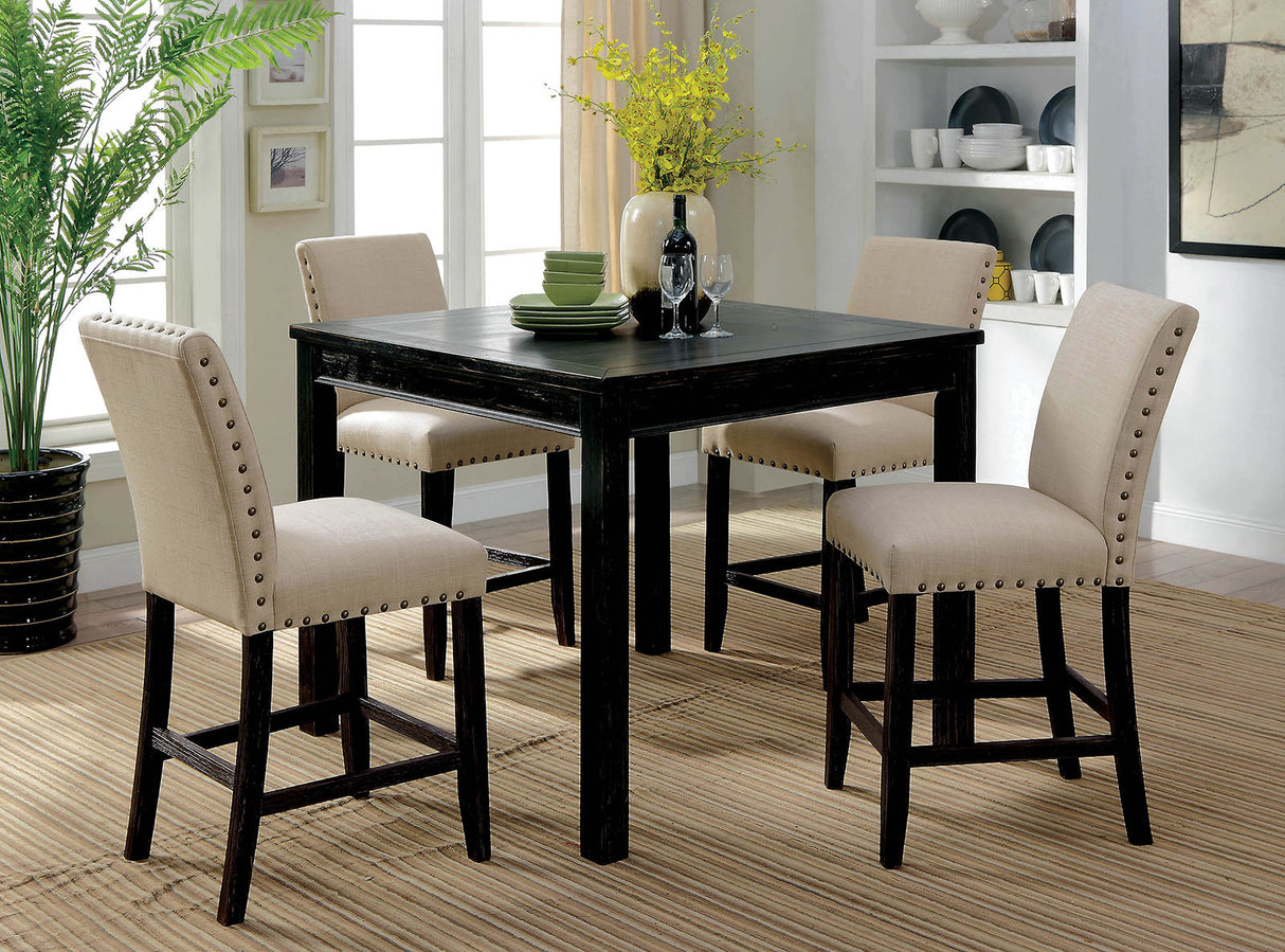 Kristie Antique Black 5 Pc. Counter Ht. Table Set from Furniture of America - Luna Furniture