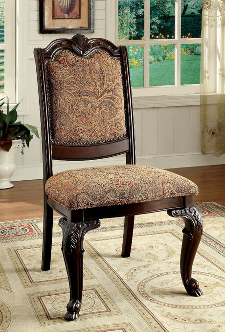 Bellagio Brown Cherry/Brown Side Chair from Furniture of America - Luna Furniture