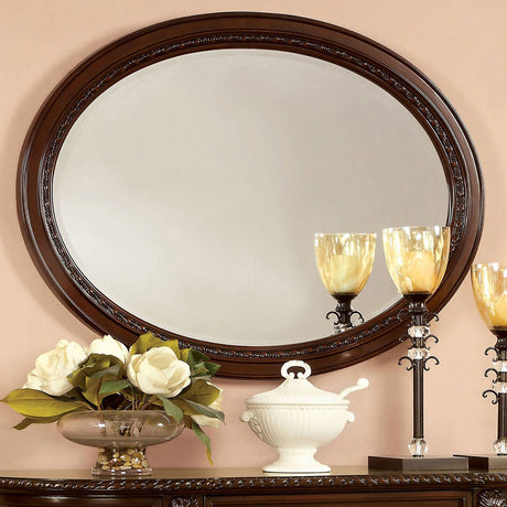 Bellagio Brown Cherry Mirror from Furniture of America - Luna Furniture