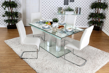 Richfield Silver/Chrome Dining Table from Furniture of America - Luna Furniture