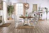 Auletta Distressed White/Distressed Dark Oak Round Table from Furniture of America - Luna Furniture