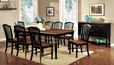 Mayville Black/Antique Oak Dining Table from Furniture of America - Luna Furniture