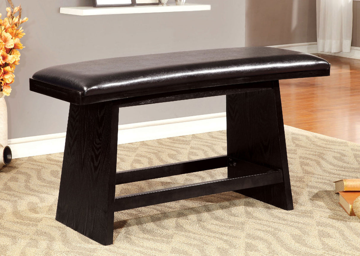 Hurley Black Counter Ht. Bench from Furniture of America - Luna Furniture