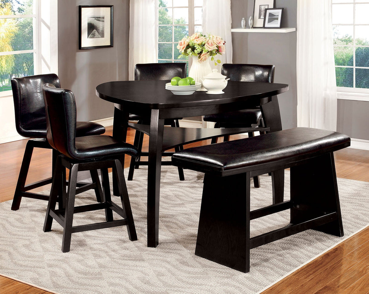 Hurley Black Counter Ht. Table from Furniture of America - Luna Furniture