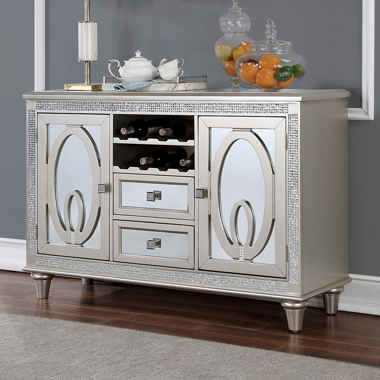 Cathalina Silver Server from Furniture of America - Luna Furniture