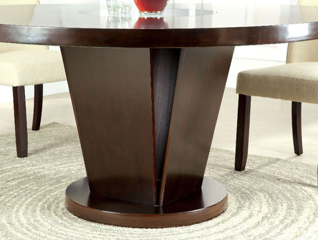 Cimma Espresso Round Dining Table from Furniture of America - Luna Furniture