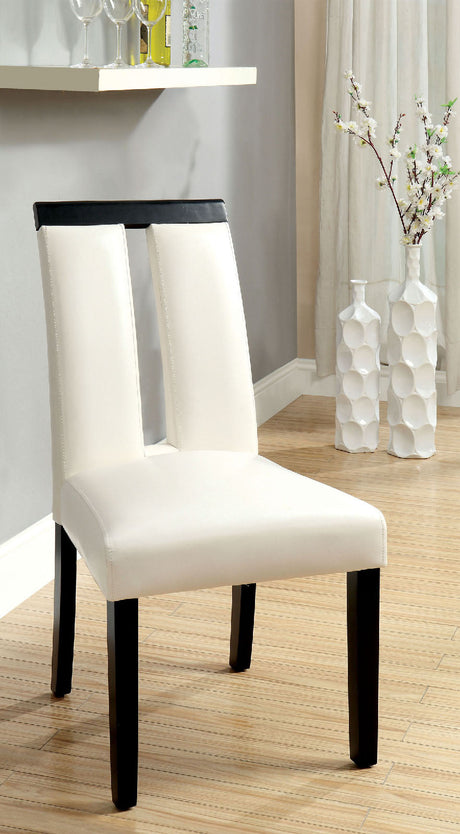 Luminar Black/White Side Chair from Furniture of America - Luna Furniture