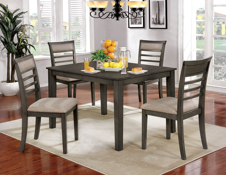 Taylah Weathered Gray/Beige 5 Pc. Dining Table Set from Furniture of America - Luna Furniture