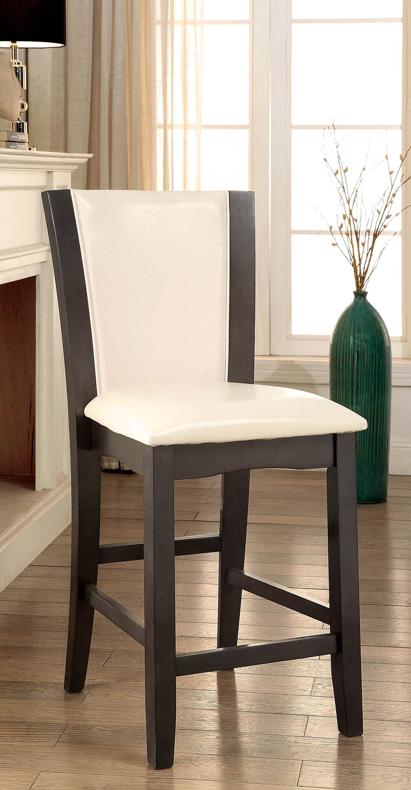 Manhattan Gray/White Counter Ht. Chair from Furniture of America - Luna Furniture