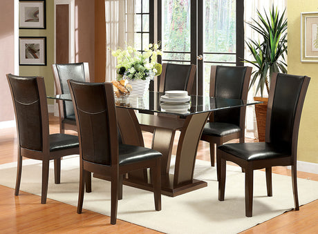 Manhattan Brown Cherry Dining Table from Furniture of America - Luna Furniture