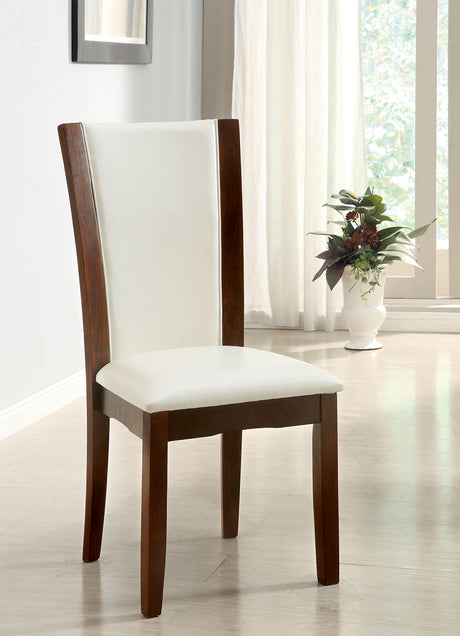 Manhattan Dark Cherry/White Side Chair from Furniture of America - Luna Furniture