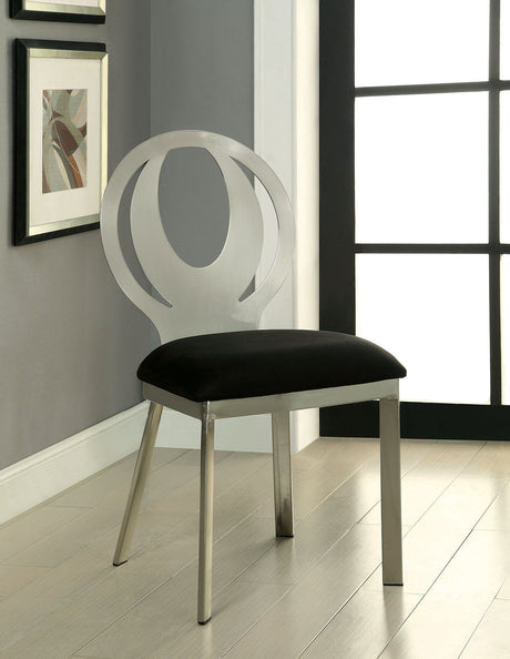 Orla Silver/Black Side Chair from Furniture of America - Luna Furniture