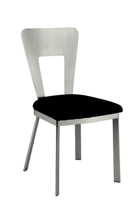 Nova Silver/Black Side Chair from Furniture of America - Luna Furniture