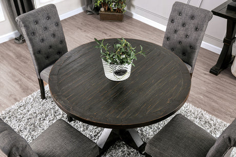 Alfred Antique Black/Ivory Round Table from Furniture of America - Luna Furniture