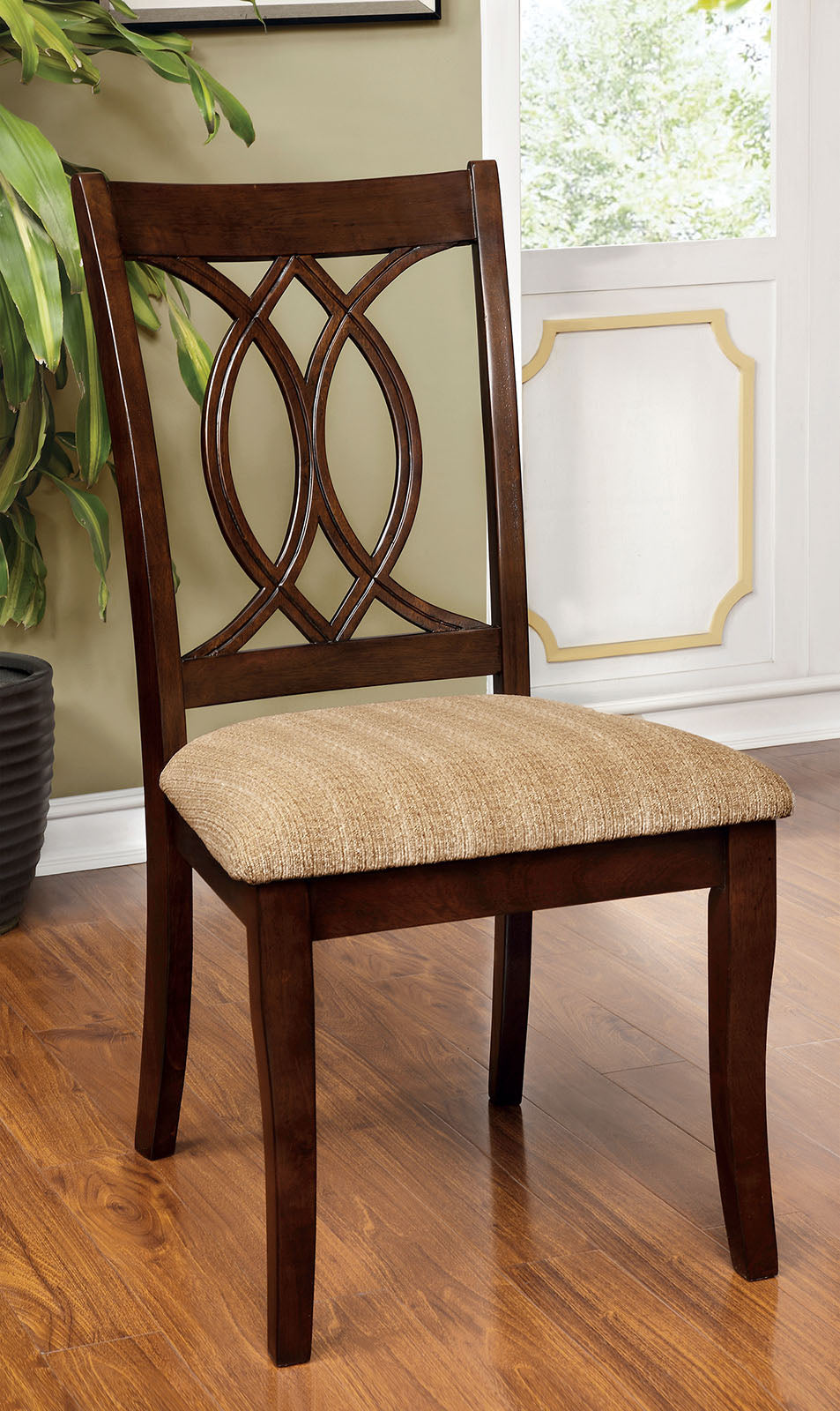 Carlisle Brown Cherry Side Chair from Furniture of America - Luna Furniture