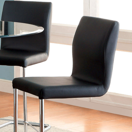 Lodia Black/Chrome Counter Ht. Chair from Furniture of America - Luna Furniture