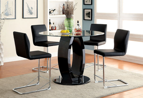 Lodia Black Round Counter Ht. Table from Furniture of America - Luna Furniture