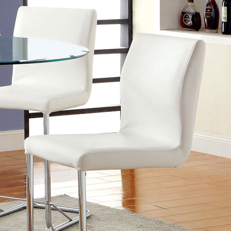 Lodia White/Chrome Counter Ht. Chair from Furniture of America - Luna Furniture