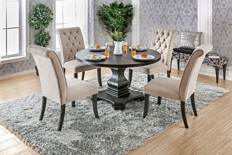 Nerissa Antique Black/Beige Round Table from Furniture of America - Luna Furniture