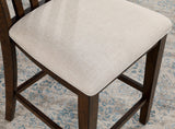 Fredonia Rustic Oak/Beige Counter Ht. Chair from Furniture of America - Luna Furniture