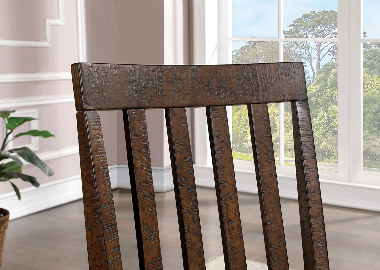 Fredonia Rustic Oak/Beige Counter Ht. Chair from Furniture of America - Luna Furniture