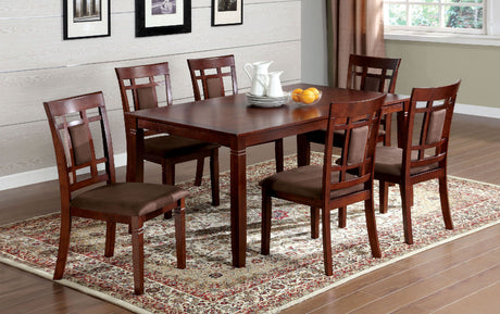 Montclair Dark Cherry/Brown 7 Pc. Dining Table Set from Furniture of America - Luna Furniture