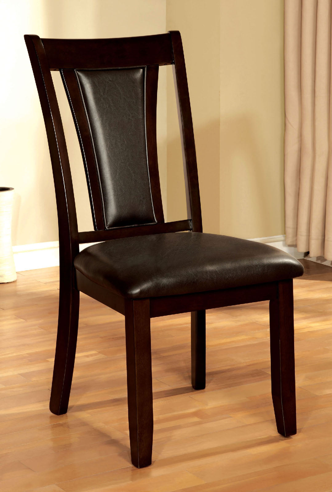 Brent Dark Cherry/Espresso Side Chair from Furniture of America - Luna Furniture