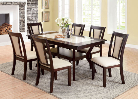 Brent Dark Cherry/Ivory Dining Table from Furniture of America - Luna Furniture