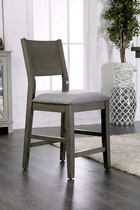 Anton Gray/Light Gray Counter Ht. Chair from Furniture of America - Luna Furniture