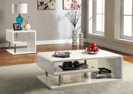 Ninove Black/Chrome End Table from Furniture of America - Luna Furniture