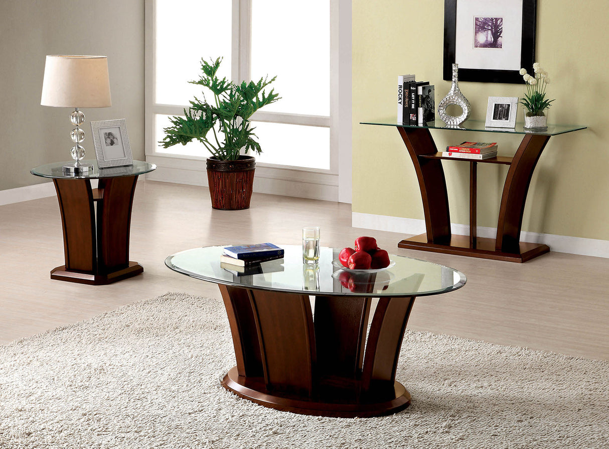 Manhattan Brown Cherry Sofa Table from Furniture of America - Luna Furniture