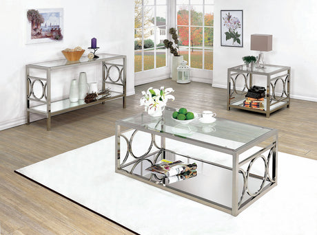 Rylee Chrome Coffee Table from Furniture of America - Luna Furniture