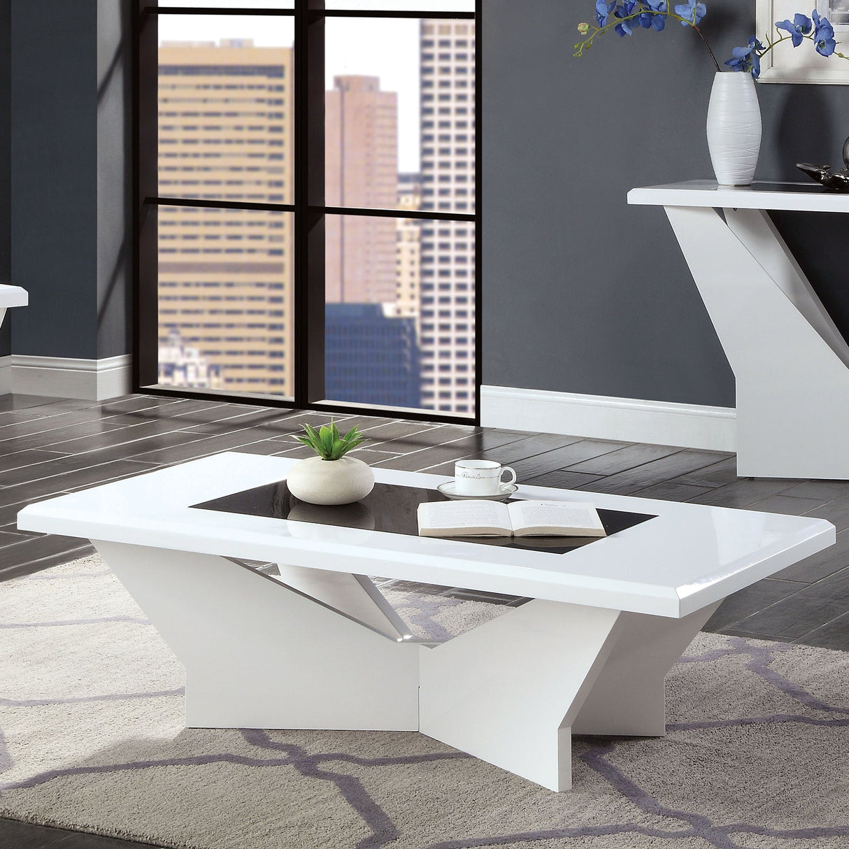 Dubendorf White Coffee Table from Furniture of America - Luna Furniture