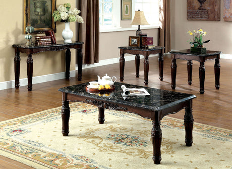 Brampton Espresso/Black 3 Pc. Table Set from Furniture of America - Luna Furniture