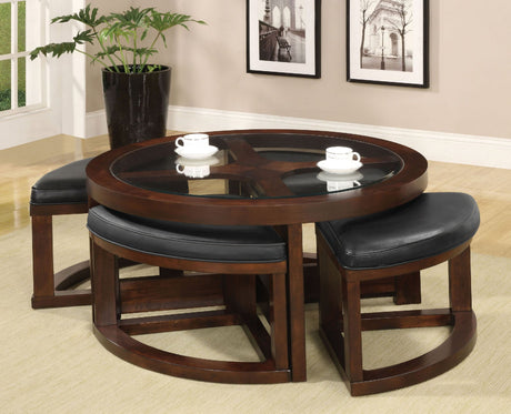 Crystal Cove Dark Walnut Coffee Table from Furniture of America - Luna Furniture