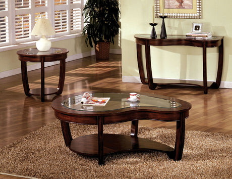 Crystal Falls Dark Cherry Coffee Table from Furniture of America - Luna Furniture