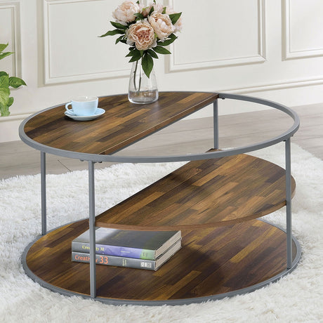 Orrin Gray/Walnut Coffee Table from Furniture of America - Luna Furniture