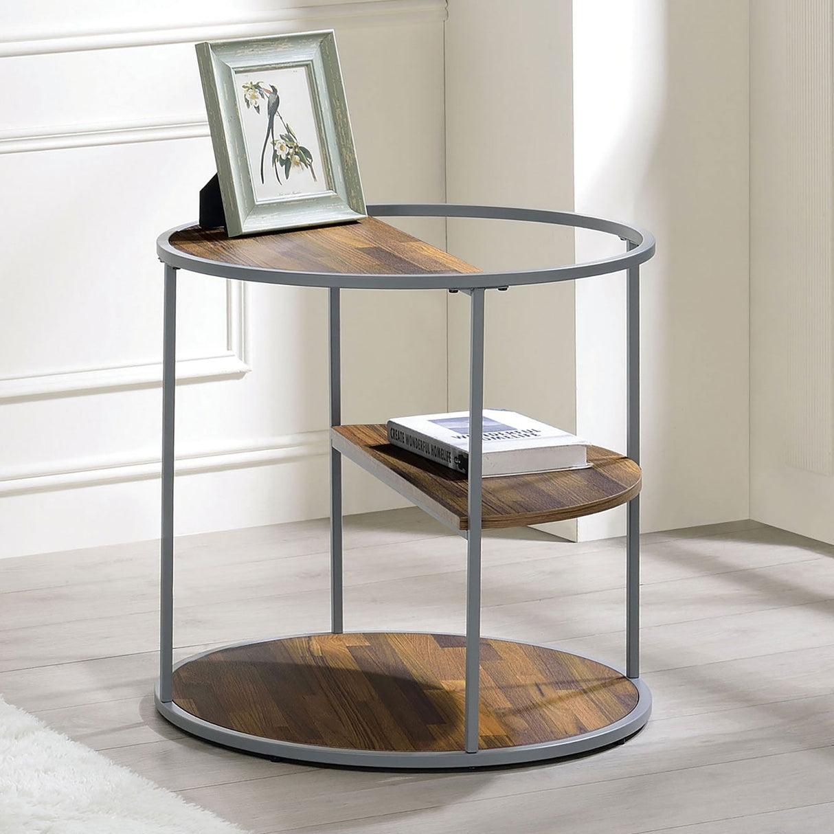 Orrin Gray/Walnut End Table from Furniture of America - Luna Furniture