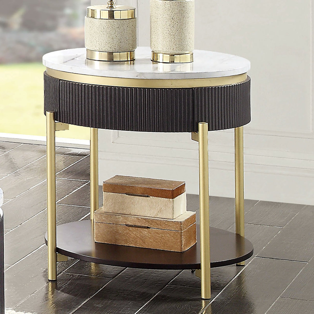 Koblenz Dark Walnut End Table from Furniture of America - Luna Furniture